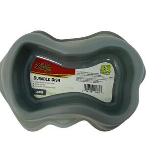 Zilla Durable Dish for Reptiles Grey - Large - 10.5"L x 8.8"W x 4.25"H